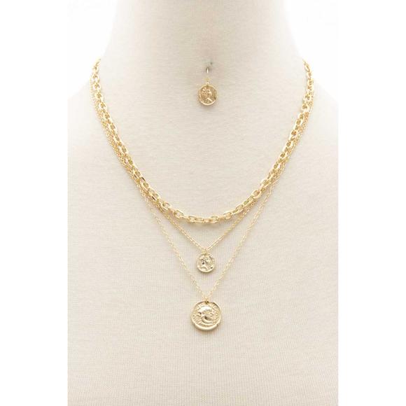 Rachell`s Boutique Jewelry - Double Coin Charm Layered Necklace